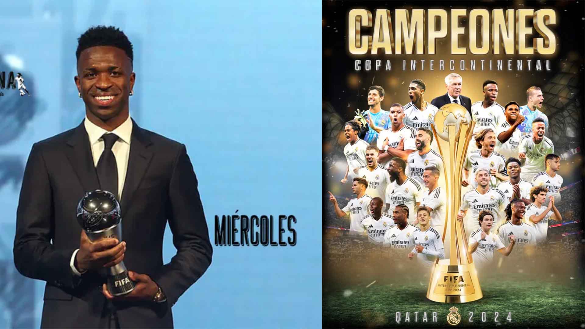 Emmené par un Vinicius des grands soirs (passeur puis buteur), au lendemain de son trophée de meilleur joueur de l’année remis à la FIFA, le Real Madrid a largement battu Pachuca 3-0 en finale de cette Coupe Intercontinentale. Mbappé a marqué pour son retour. Le club espagnol disputait sa 8e finale de Coupe Intercontinentale (5 victoires avant le coup d’envoi) face à Pachuca, comme un petit avant-goût de la Coupe du Monde des Clubs qui aura lieu l’été prochain aux États-Unis où les deux équipes doivent se défier. La Casa Blanca avait à cœur de briller, au lendemain de la remise du trophée FIFA-The Best à Vinicius Junior comme meilleur joueur de l’année. Un autre joueur se savait attendu puisque deux ans jour pour jour, c’est sur cette même pelouse de Doha que Kylian Mbappé inscrivait un triplé dans une finale de Coupe du monde historique, mais perdue par les Bleus.