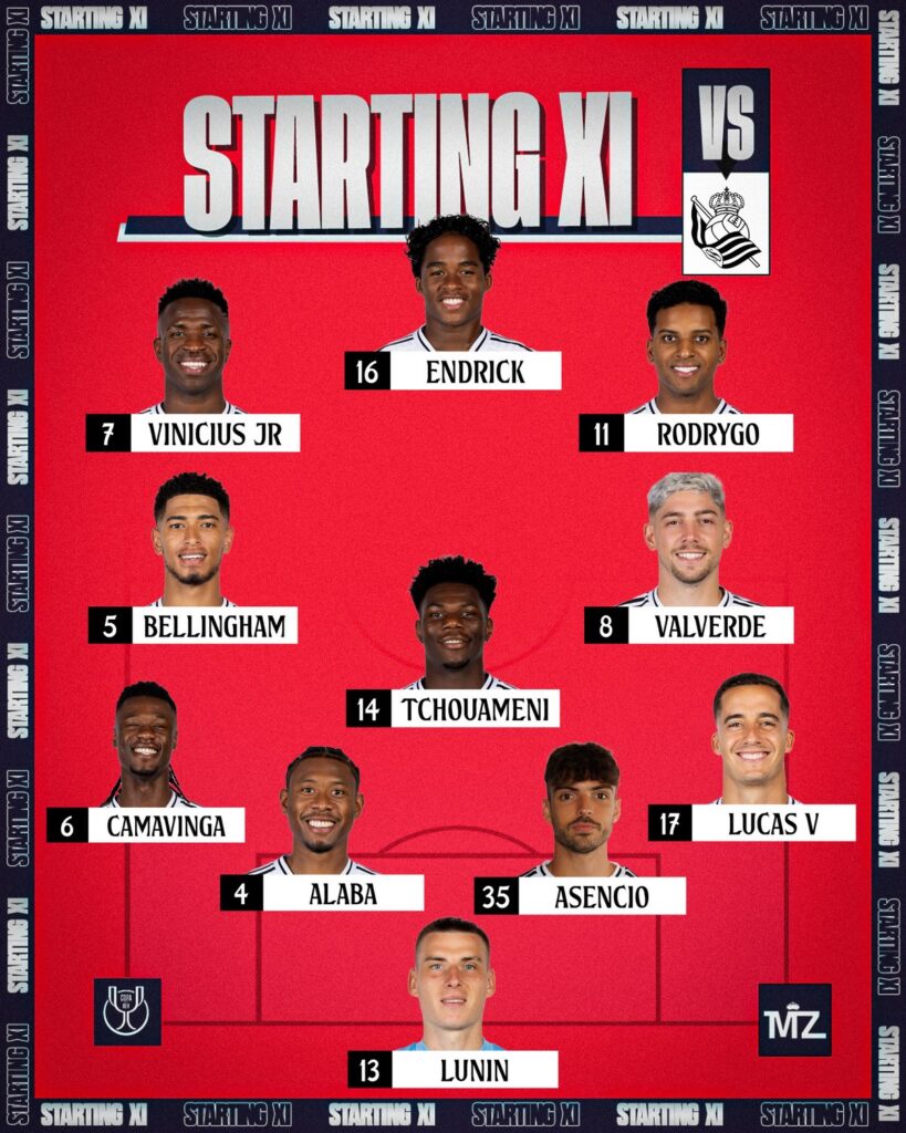 La surprenante composition officielle du Real Madrid contre la Sociedad