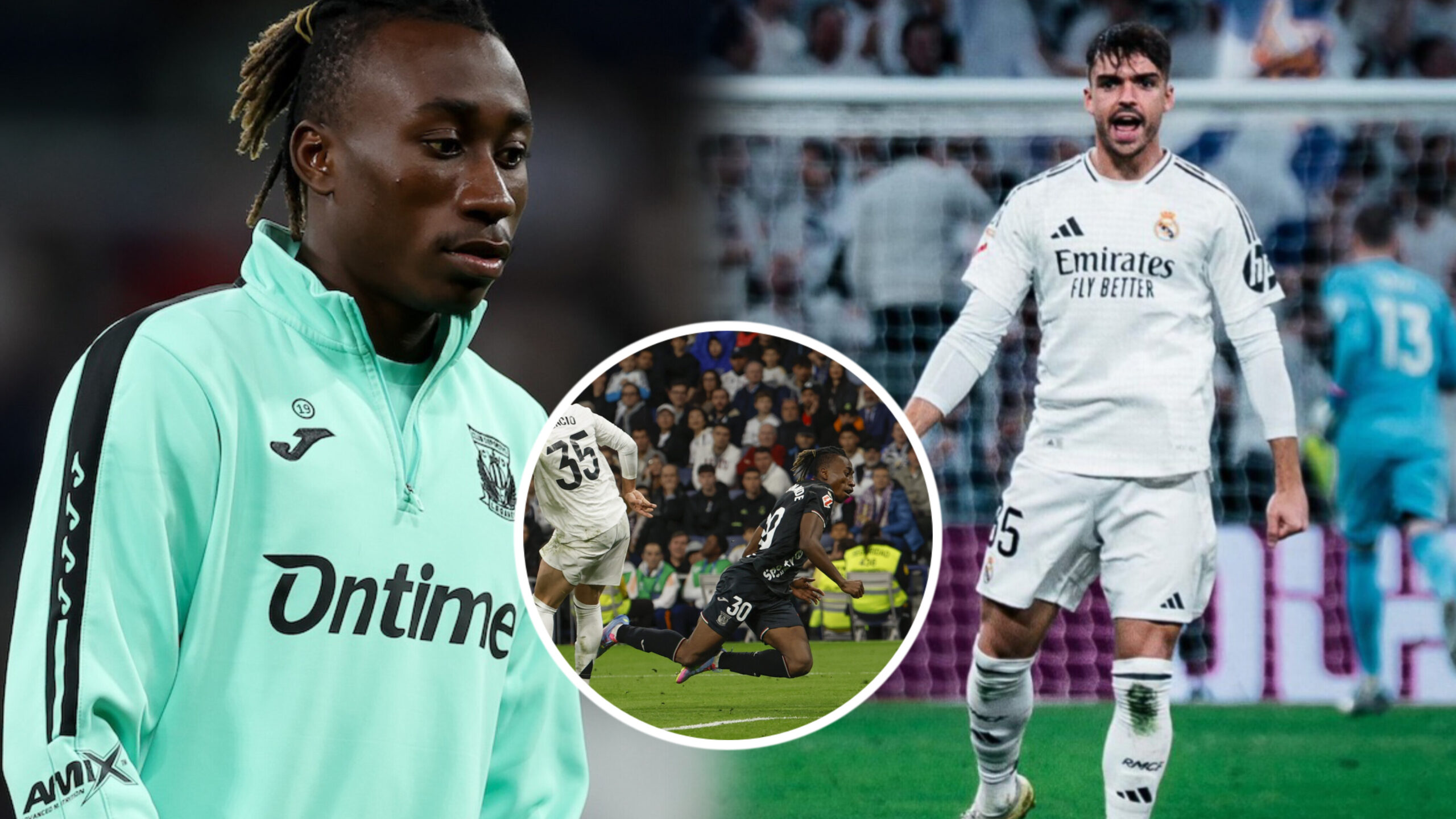 Yan Diomande, un Ivoirien de Leganés, charge Raúl Asencio 48h après leur défaite 3-2